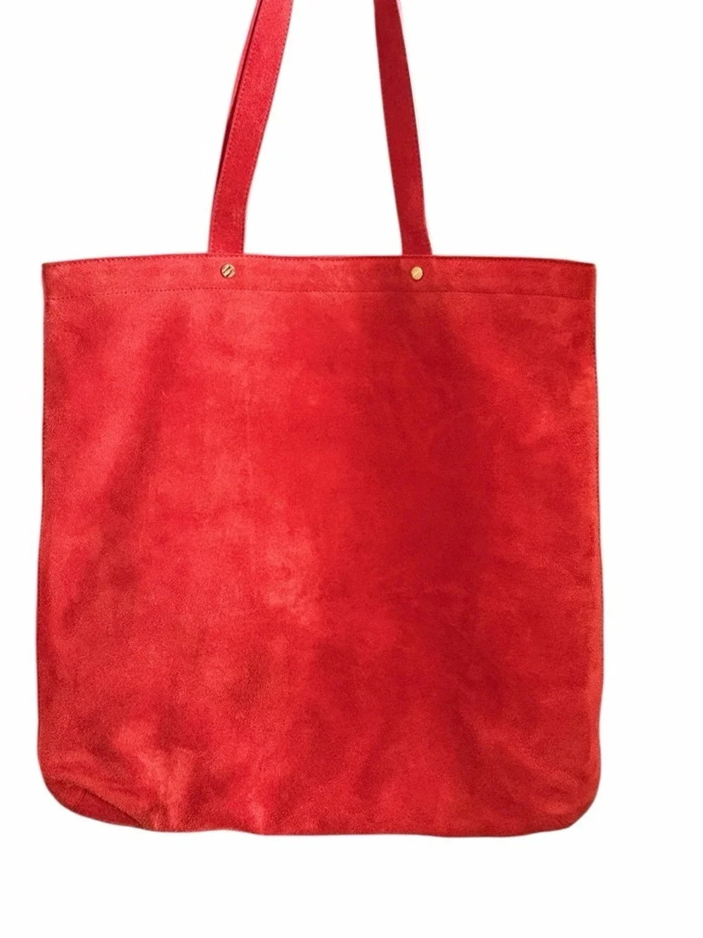 Tory Burch Marion Red Suede Logo Tote Bag